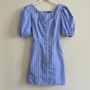 Express Blue Striped Mini Dress Size XS